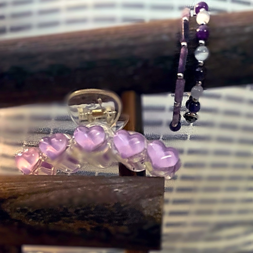 Bracelet and Hair clip Bundle! Love purple! These are for you!